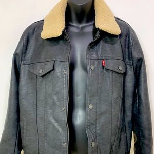 Levi’s Sherpa collar leather jacket